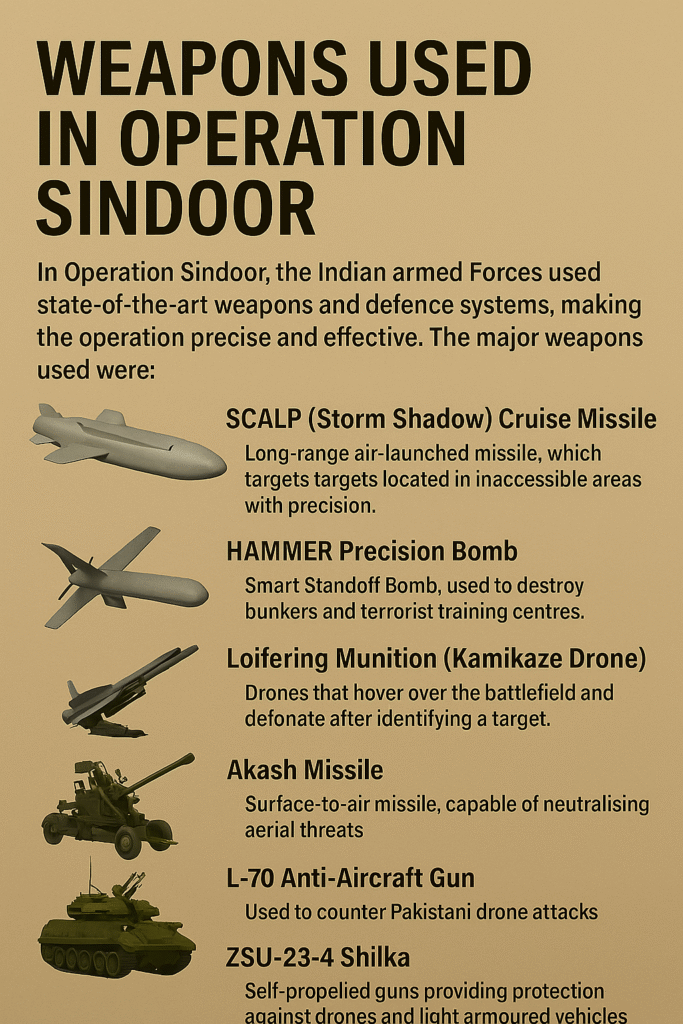 Weapons used in Operation Sindoor
