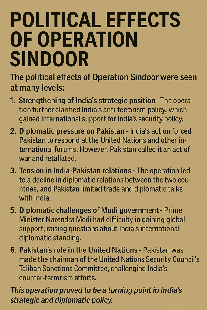 Political Effects of Operation Sindoor