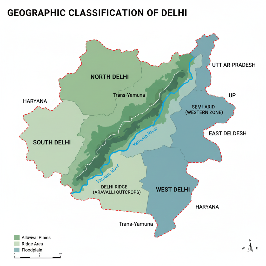 Delhi Physical Geography Map