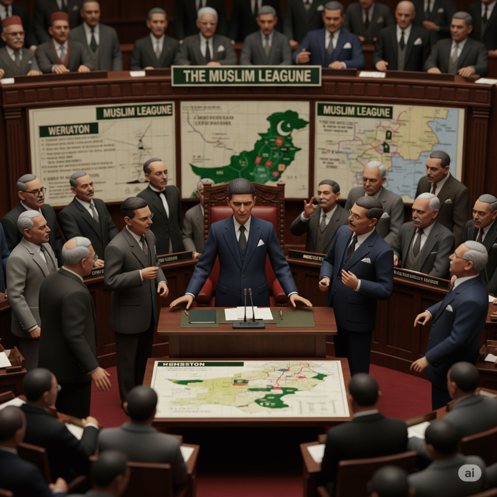 Muslim League of Demand And India Division In His Role