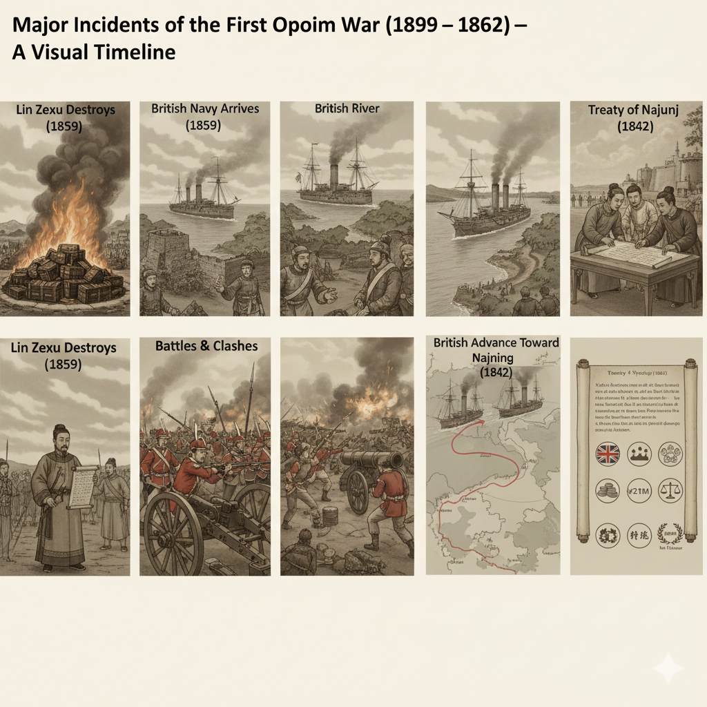 Major Incidents of the First Opium War (1839–1842) – A Visual Timeline