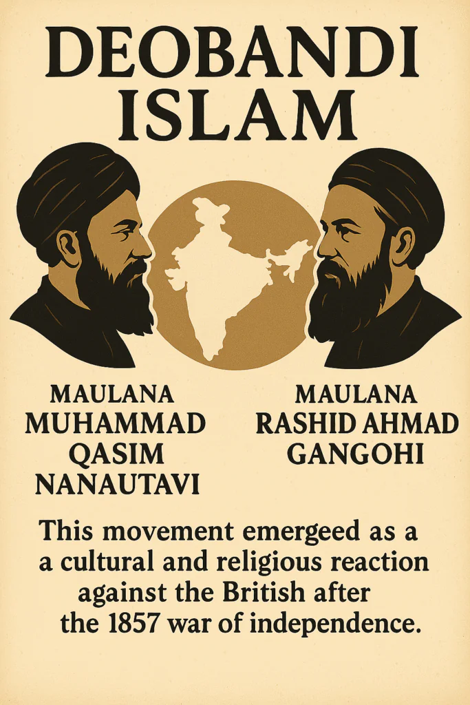 Maulana Mohammad Qasim Nanautavi, Maulana Rashid Ahmad Gangohi and other scholars founded Darul Uloom Deoband in 1866.