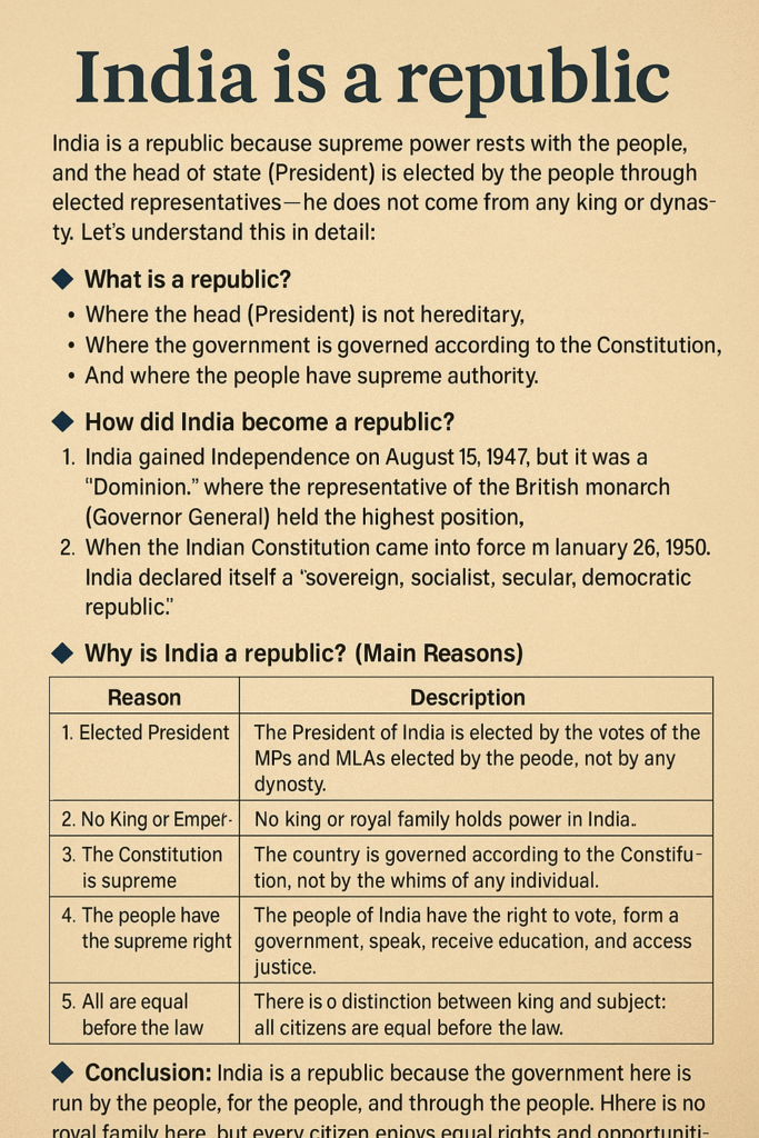 ndian republic constitution democracy chart