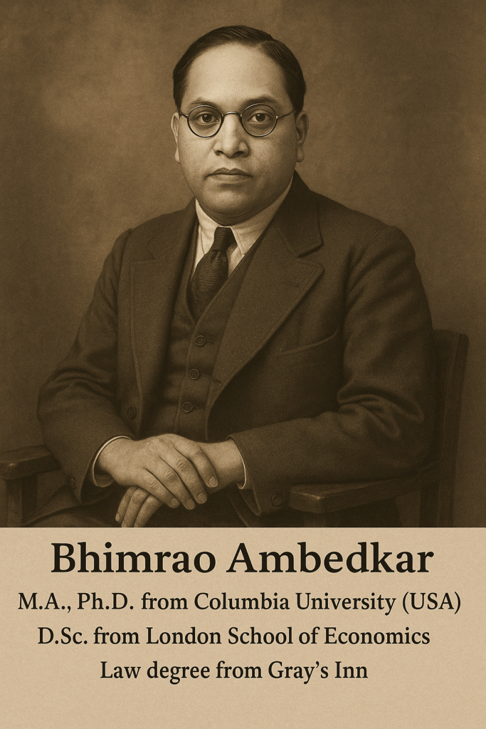 Dr. bhimrao Ambedkar M.A., Ph.D. from columbia university