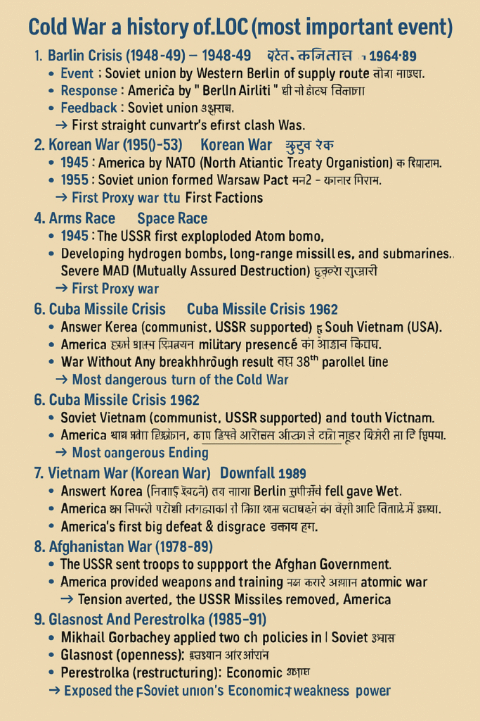 . Cold War of Chief Events