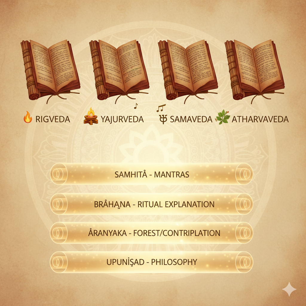 Four Vedas + Four Subdivisions Unified Diagram