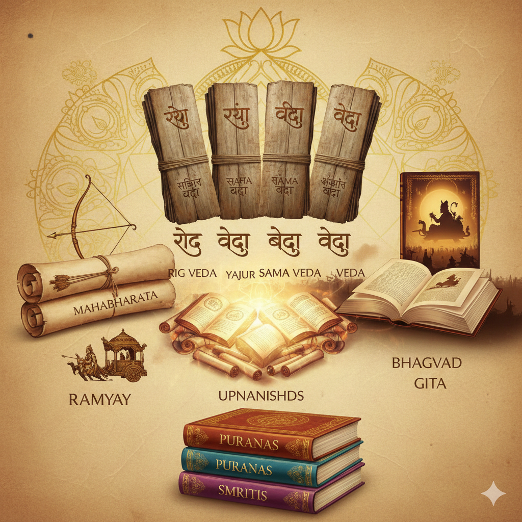 Sacred Hindu Scriptures Collage