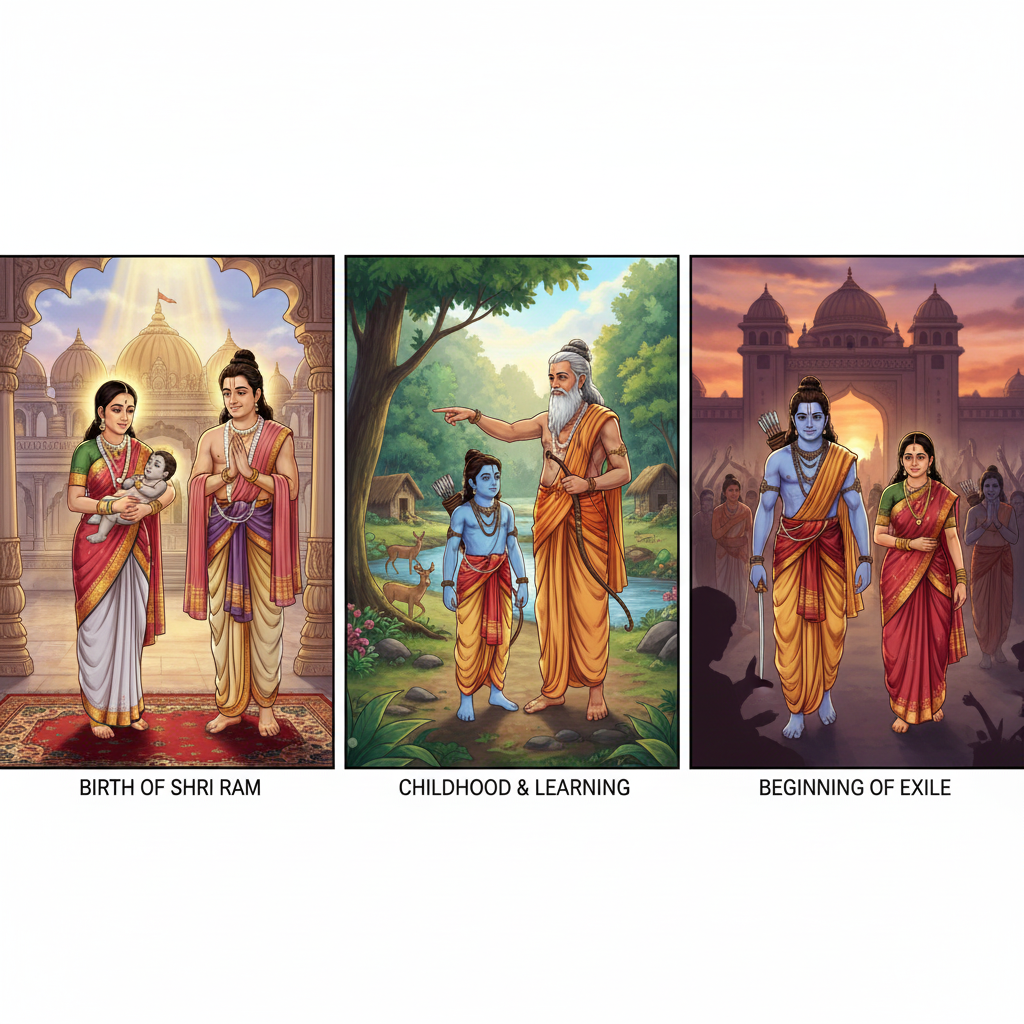 The Divine Montage Birth, Childhood, and Exile of Lord Shri Ram