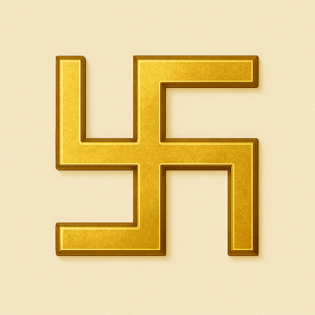 golden hindu swastika symbol