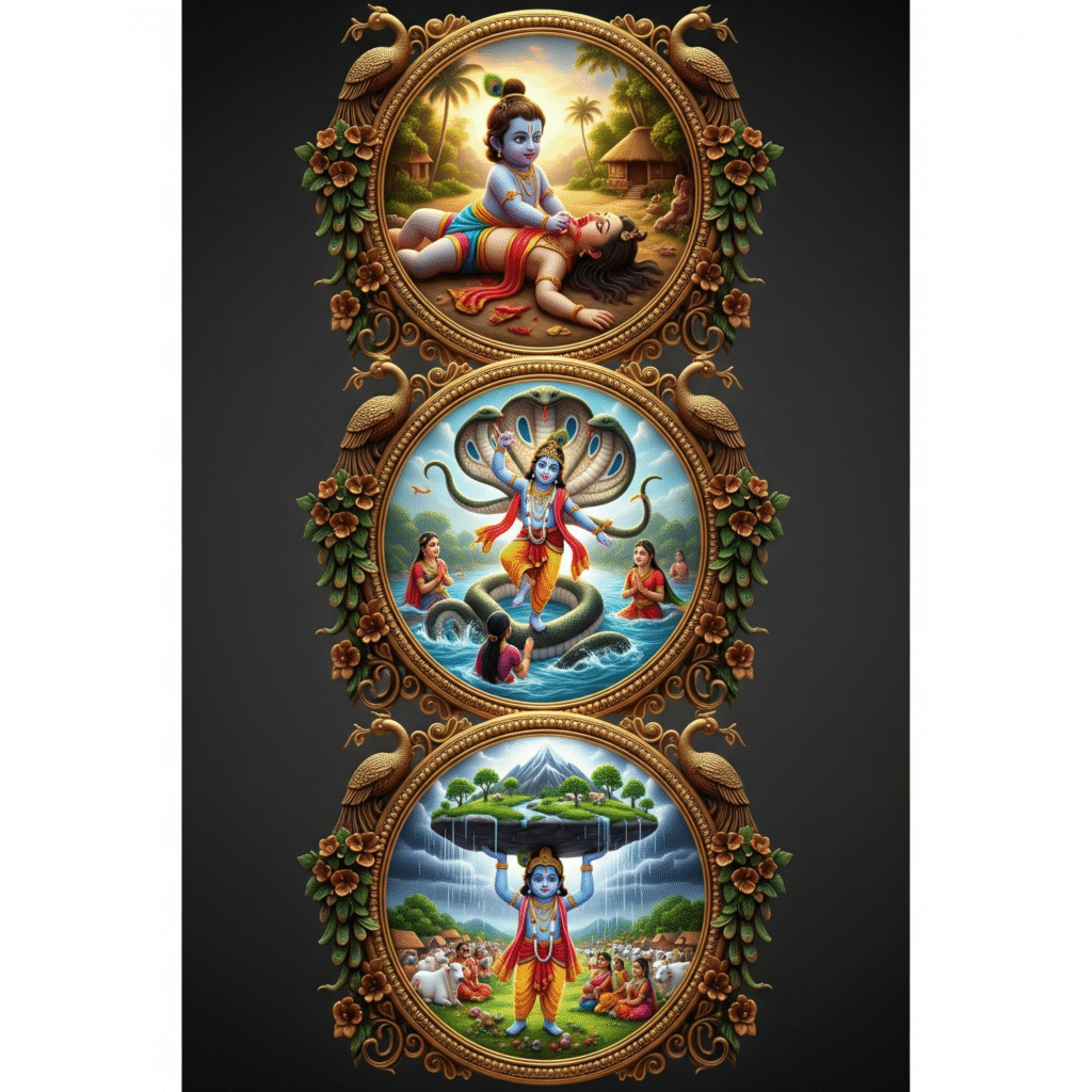 Lord Krishna defeated the Asuras