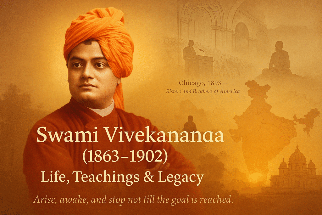 A digital collage commemorates Swami Vivekananda