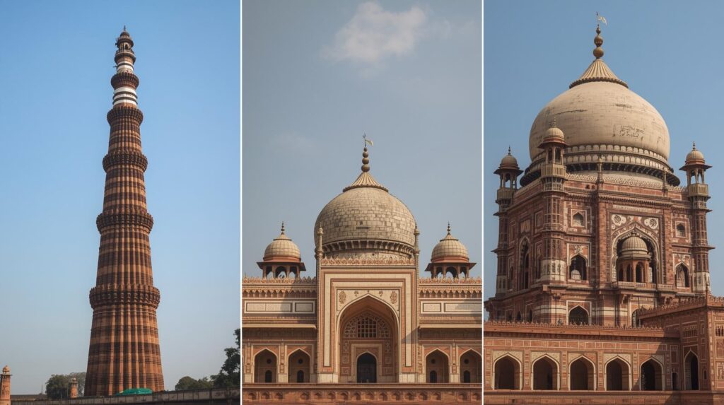 Qutub Minar of Delhi, Ad Da Da Din Ka Jhopra of Ajmer, Buland Darwaza of Fatehpur Sikri