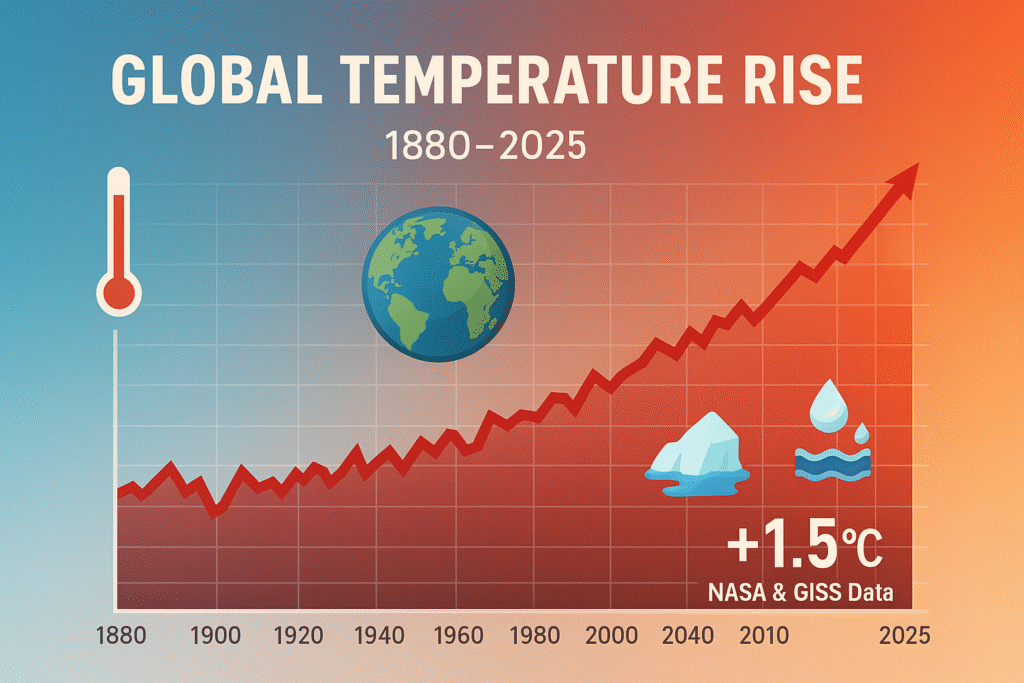 Rising Global Temperatures (with NASA source)