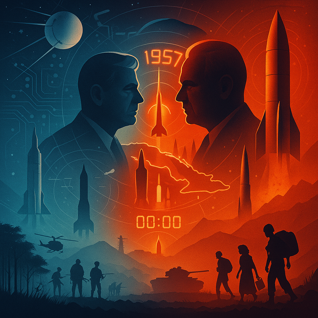 “Cold War Power Layers — Leadership • Technology • War • Propaganda • Alliances”