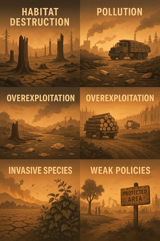 “Human driven environmental degradation and weak governance leading to rapid global biodiversity loss.