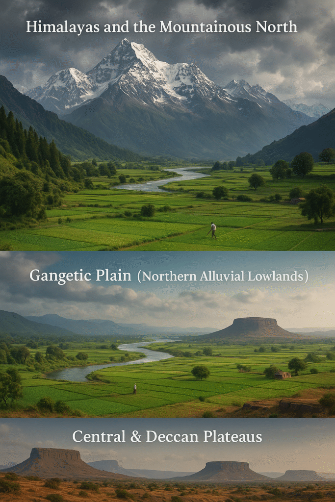 “India’s Three Major Physical Regions – A Visual Map Landscape”