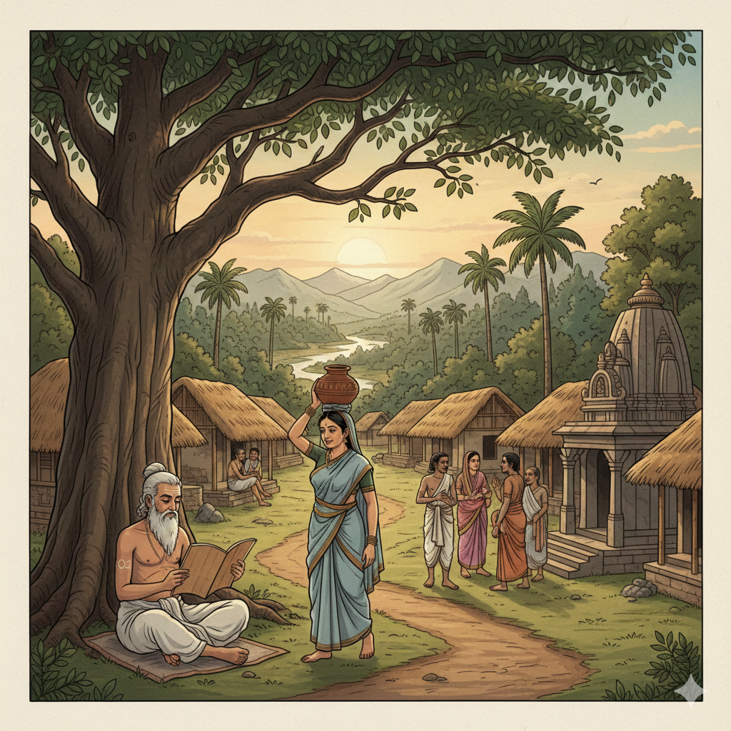 “Post Vedic Indian Village Life” Illustration