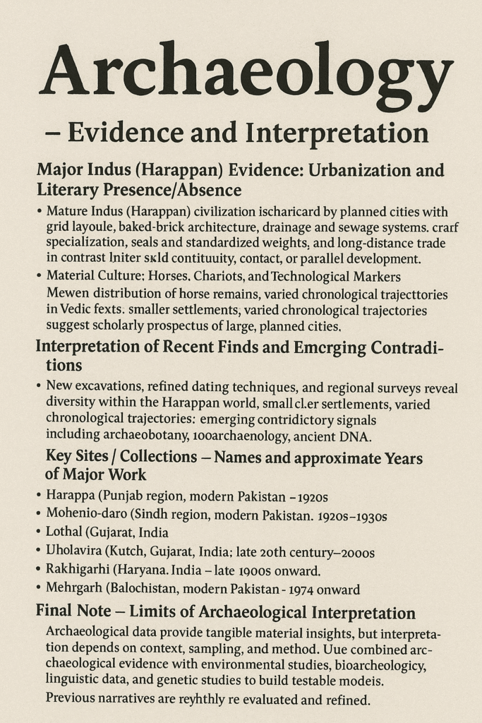 aryan debate archaeological evidence chart