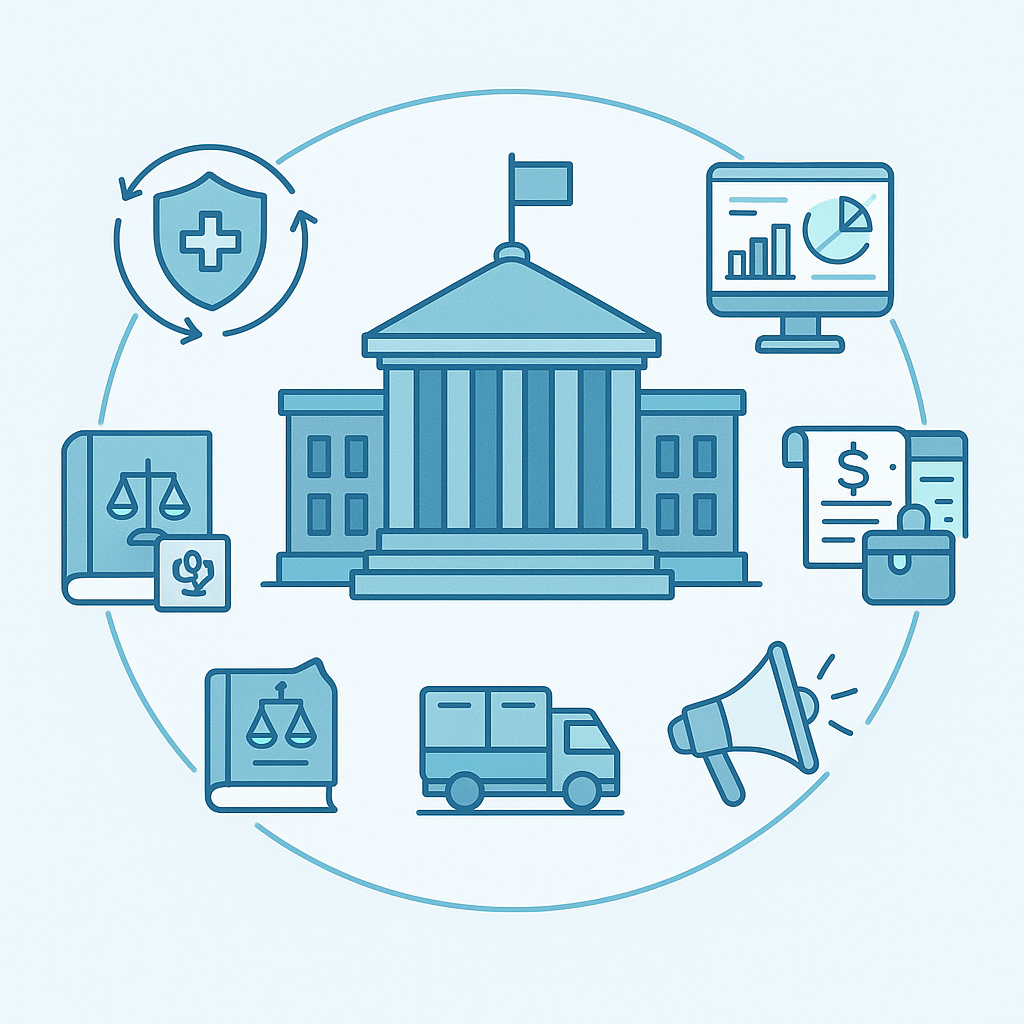 government pandemic policy framework illustration