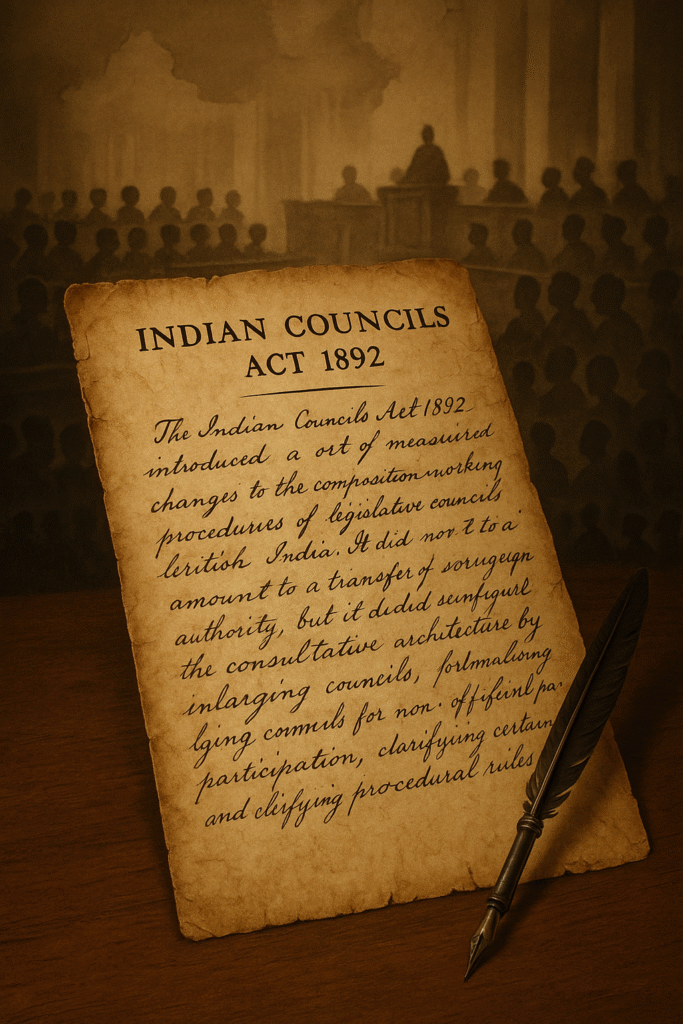 indian councils act 1892 provisions document