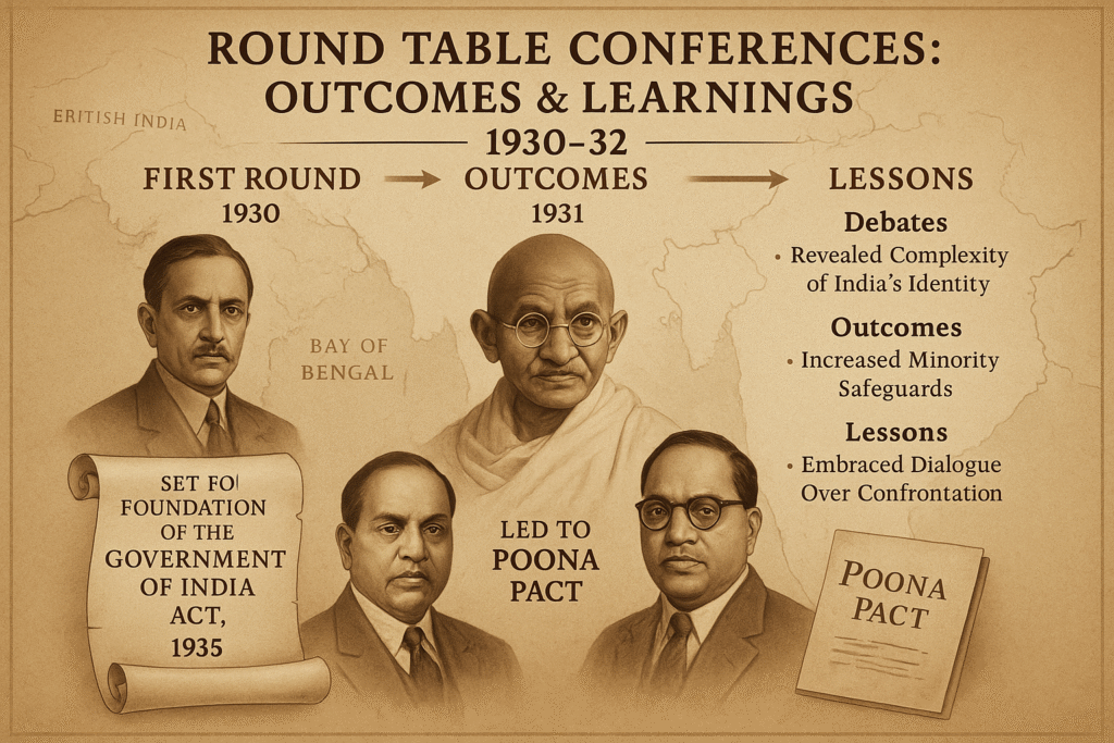 ound table conference outcomes learnings infographic 1930 32