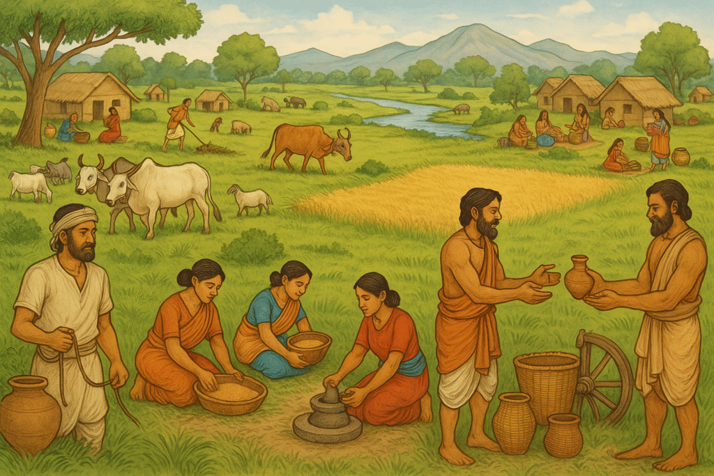 rigvedic economy daily life illustration