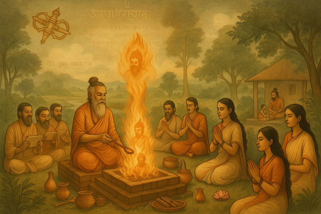 rigvedic yajna religious practices illustration