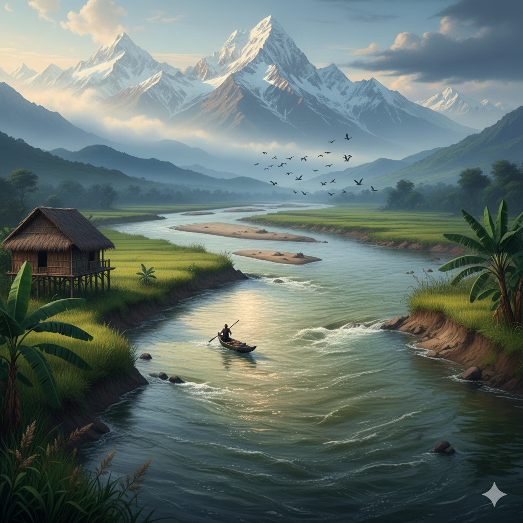 Brahmaputra From Glacier to Green Plain