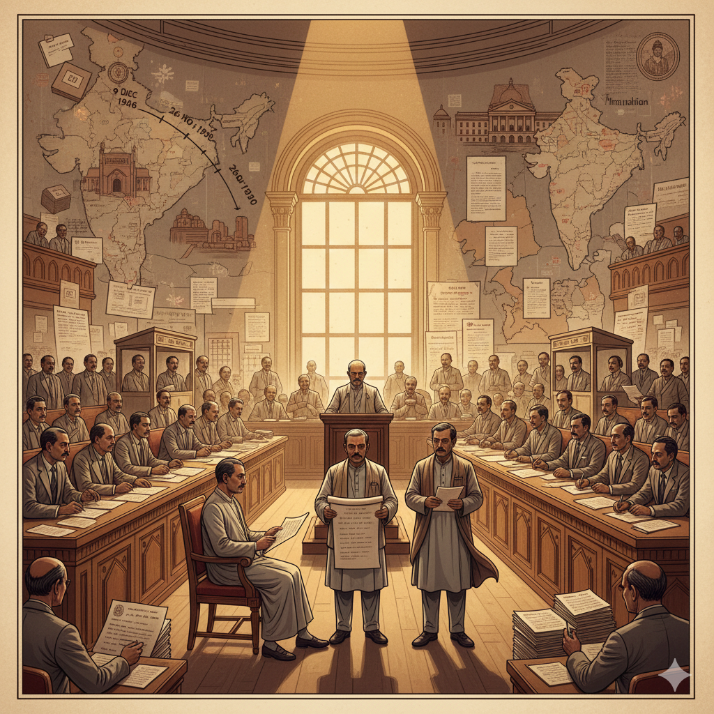 Constitutional Debates of the Indian Constituent Assembly — Key Issues Illustrated