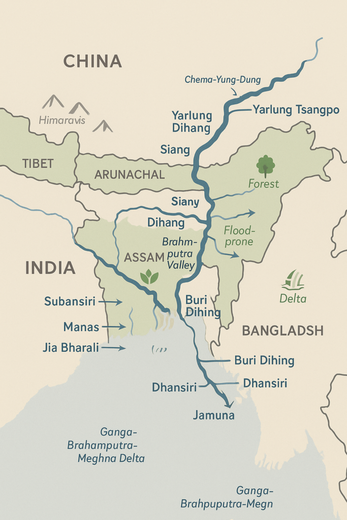 brahmaputra river system map.
