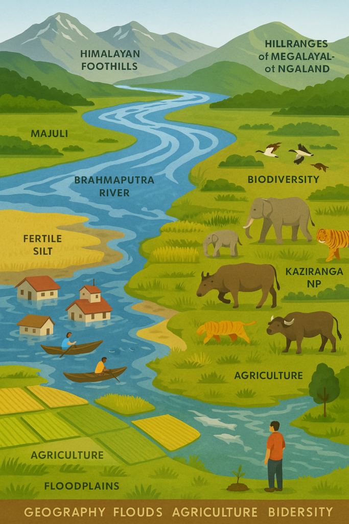 brahmaputra valley geography biodiversity illustration