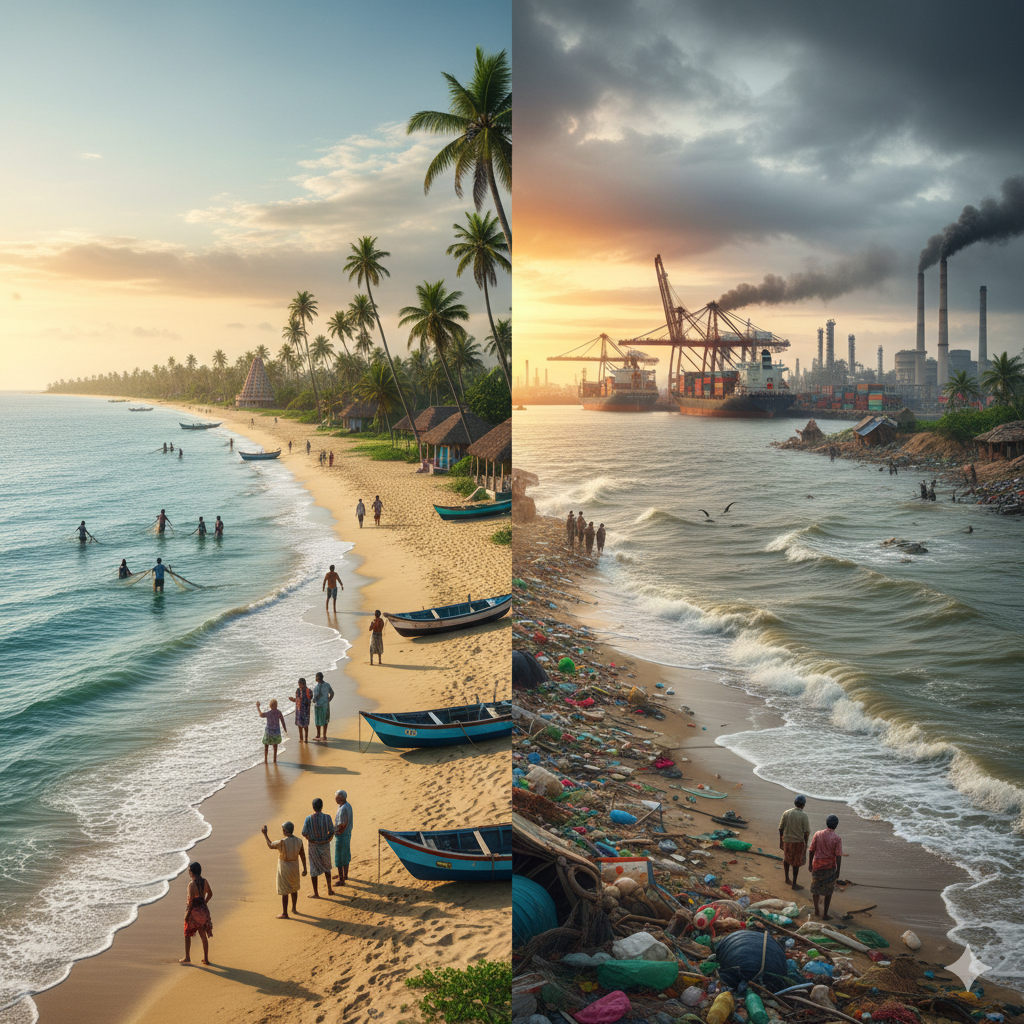 Coastal Plains of India Life at Sunrise