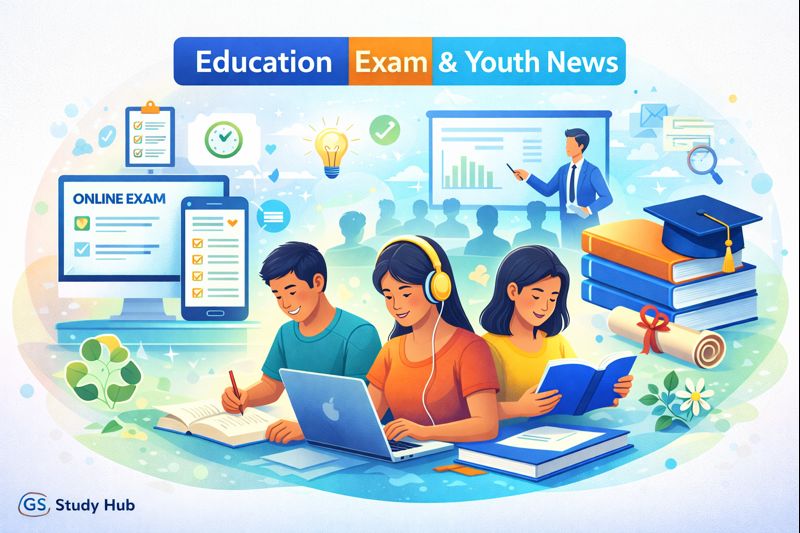 Education, Exam & Youth Current Affairs Graphic – GS Study Hub