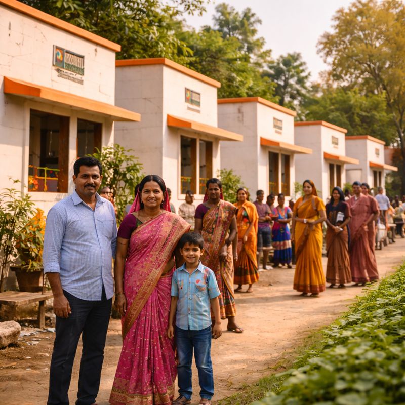 Rural housing development under government scheme in India