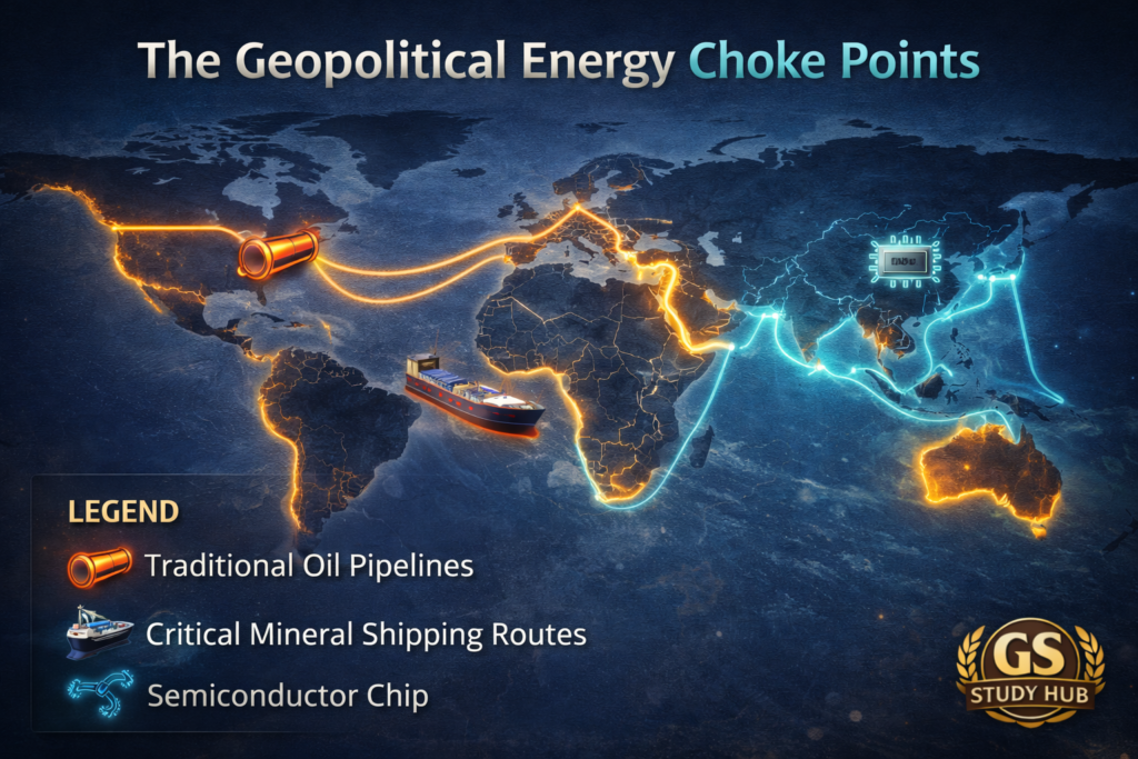 Energy Transition vs Oil Politics infographic comparison