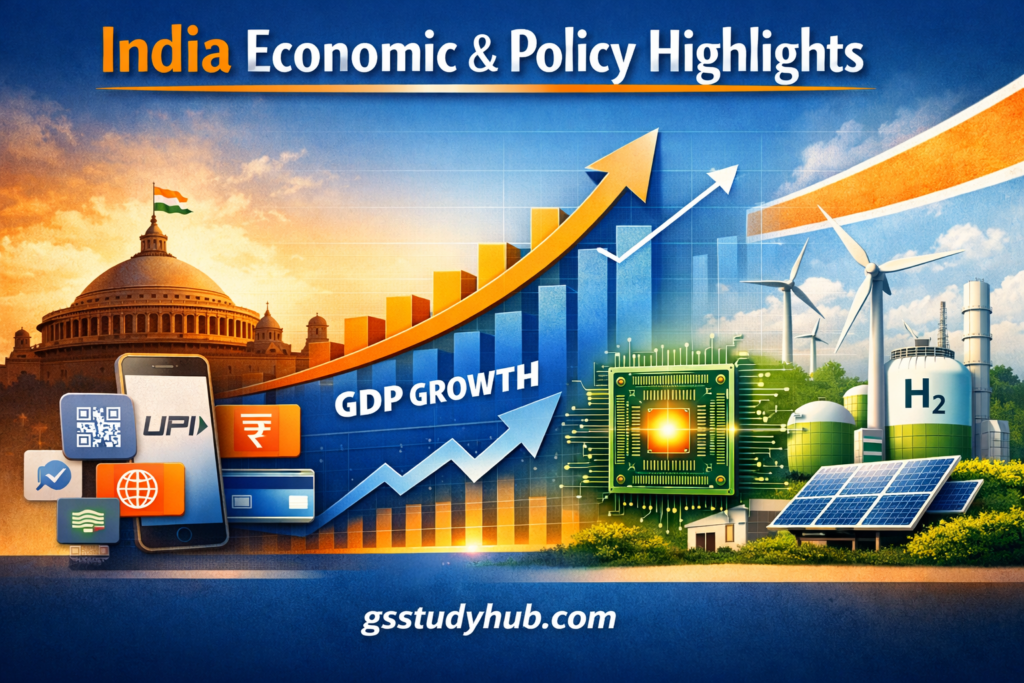 Top 50 Current Affairs 15 February 2026 – India Economic Policy Highlights by GS Study Hub