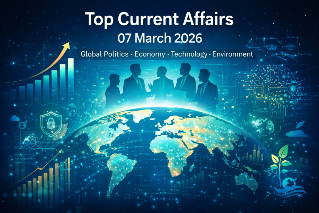 Top 50 Current Affairs 07 March 2026 infographic