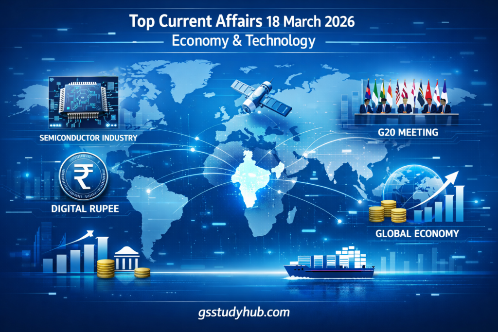 Current Affairs 18 March 2026 infographic India economy and technology