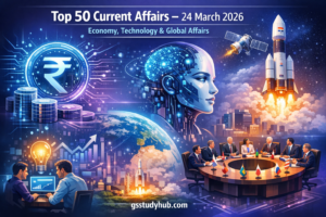Current Affairs 24 March 2026 infographic economy technology