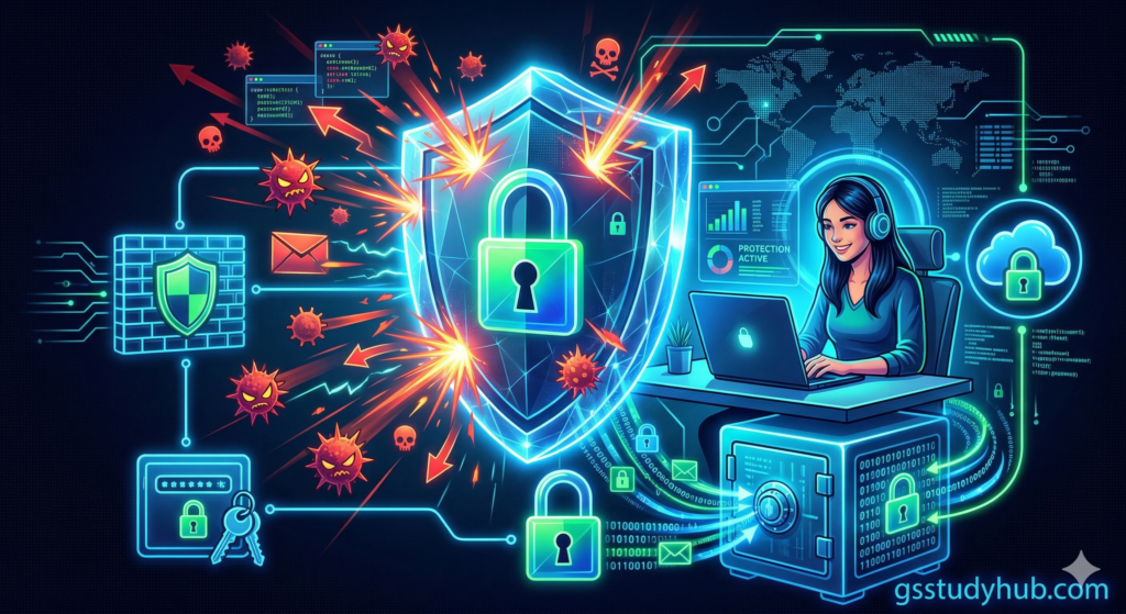 cyber security and digital warfare concept