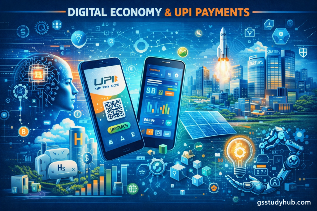 digital economy upi fintech startup innovation gsstudyhub.webp
