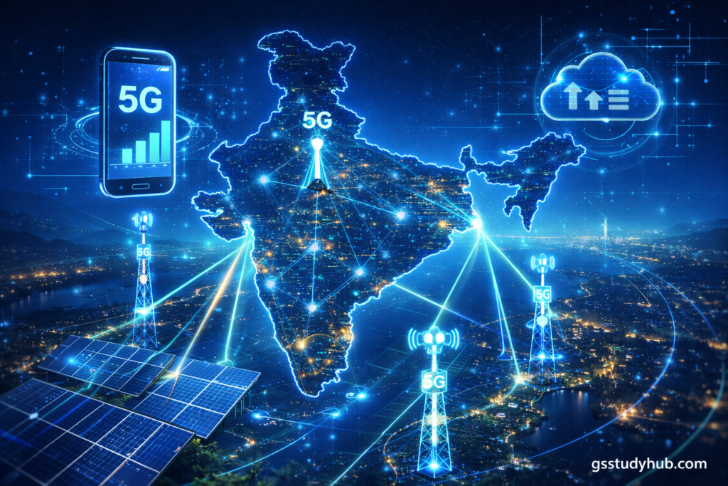 Top 50 Current Affairs 28 February 2026 Digital India 5G Expansion infographic