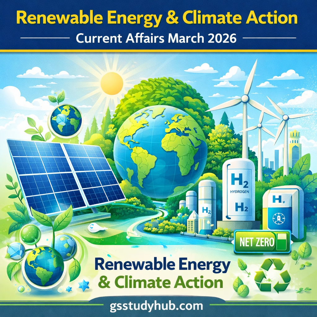 renewable energy climate action current affairs march 2026 gsstudyhub.webp