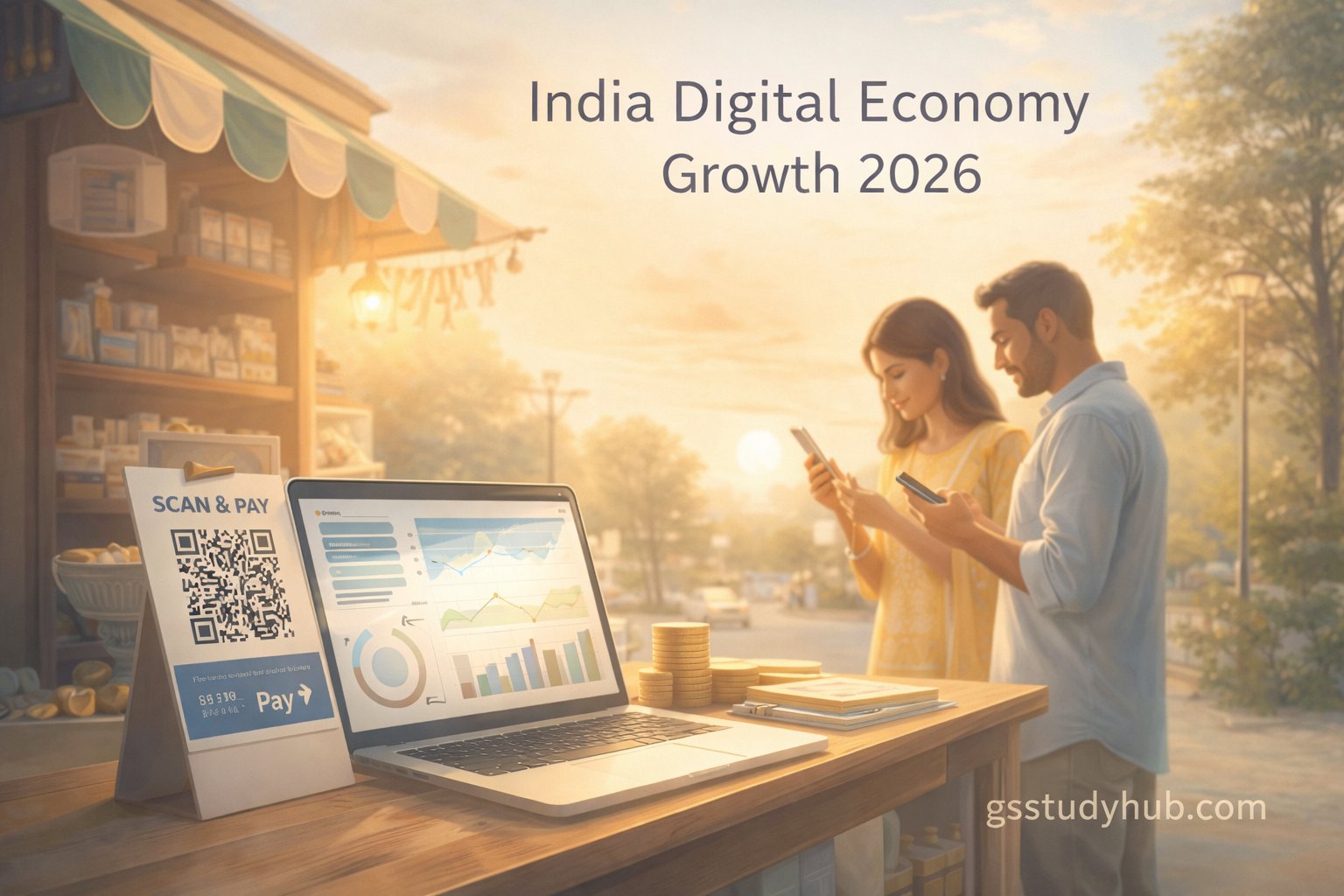 India Digital Economy Growth 2026 with UPI and digital payments – gsstudyhub.com