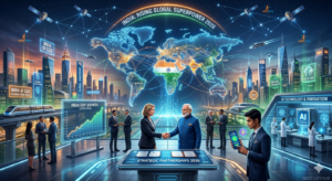 India Rising Global Superpower 2026 showing economic growth digital transformation infrastructure development and global leadership