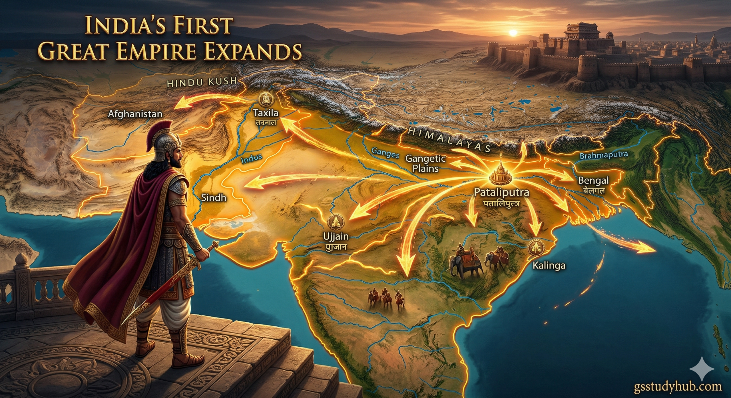 mauryan empire expansion map chandragupta.webp