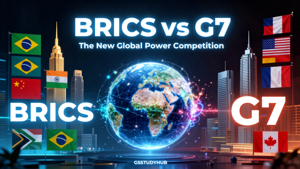 BRICS vs G7 UPSC Thumbnail Infographic