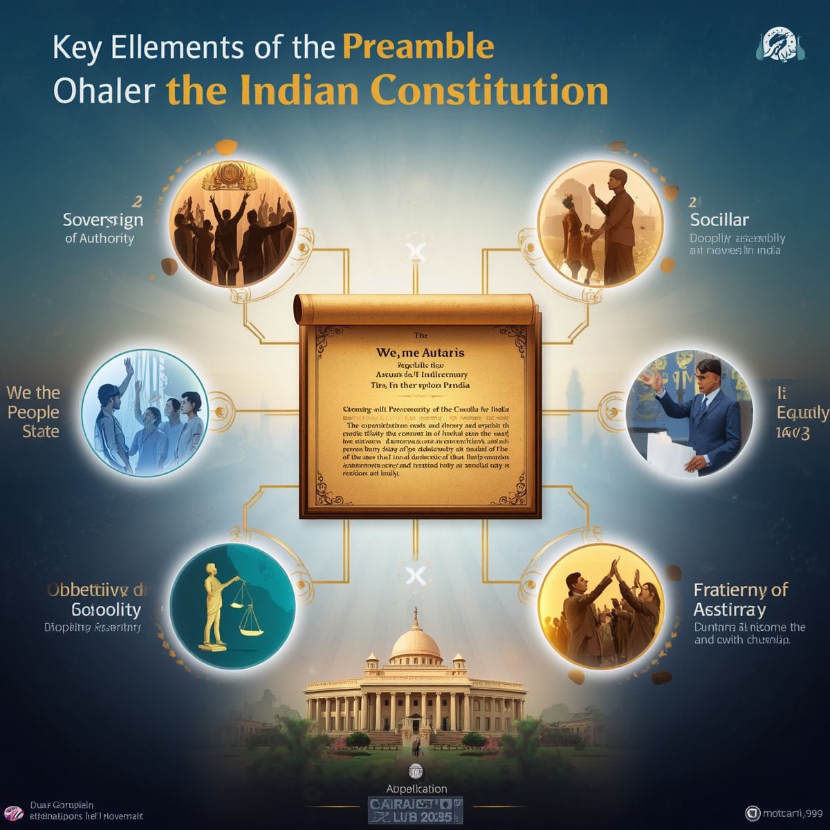 key elements preamble indian constitution